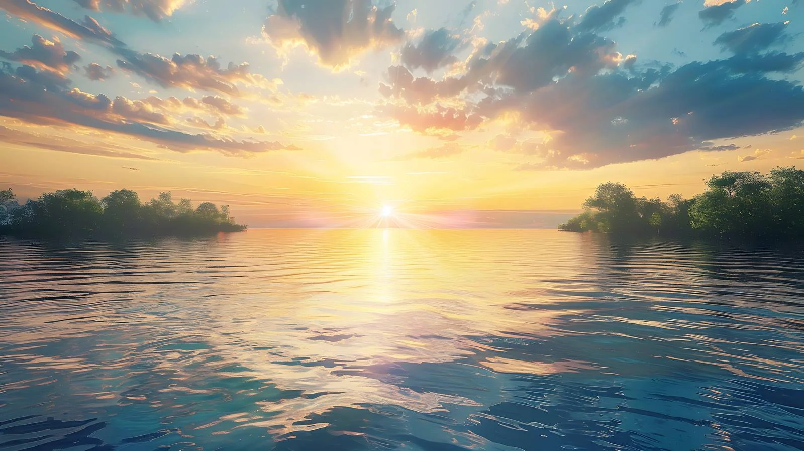 Tranquil Summer Lake Sunset Reflection — free download from Dotvec