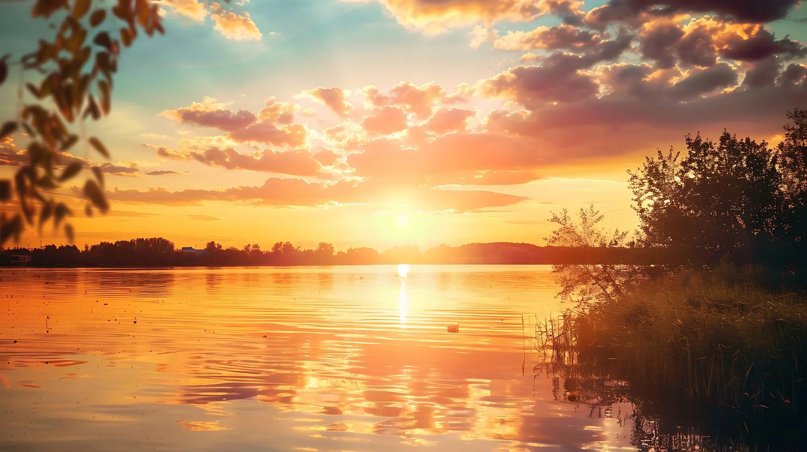 Tranquil Summer Sunset Reflection over Lake — free download from Dotvec