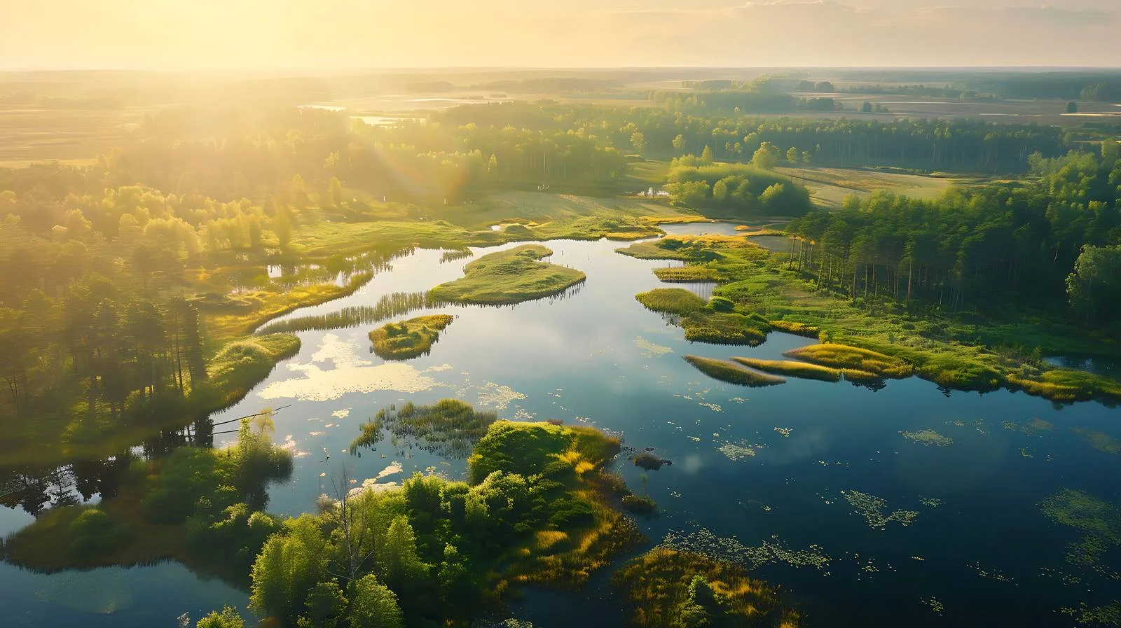 Serene aerial view of morning landscape — free download from Dotvec