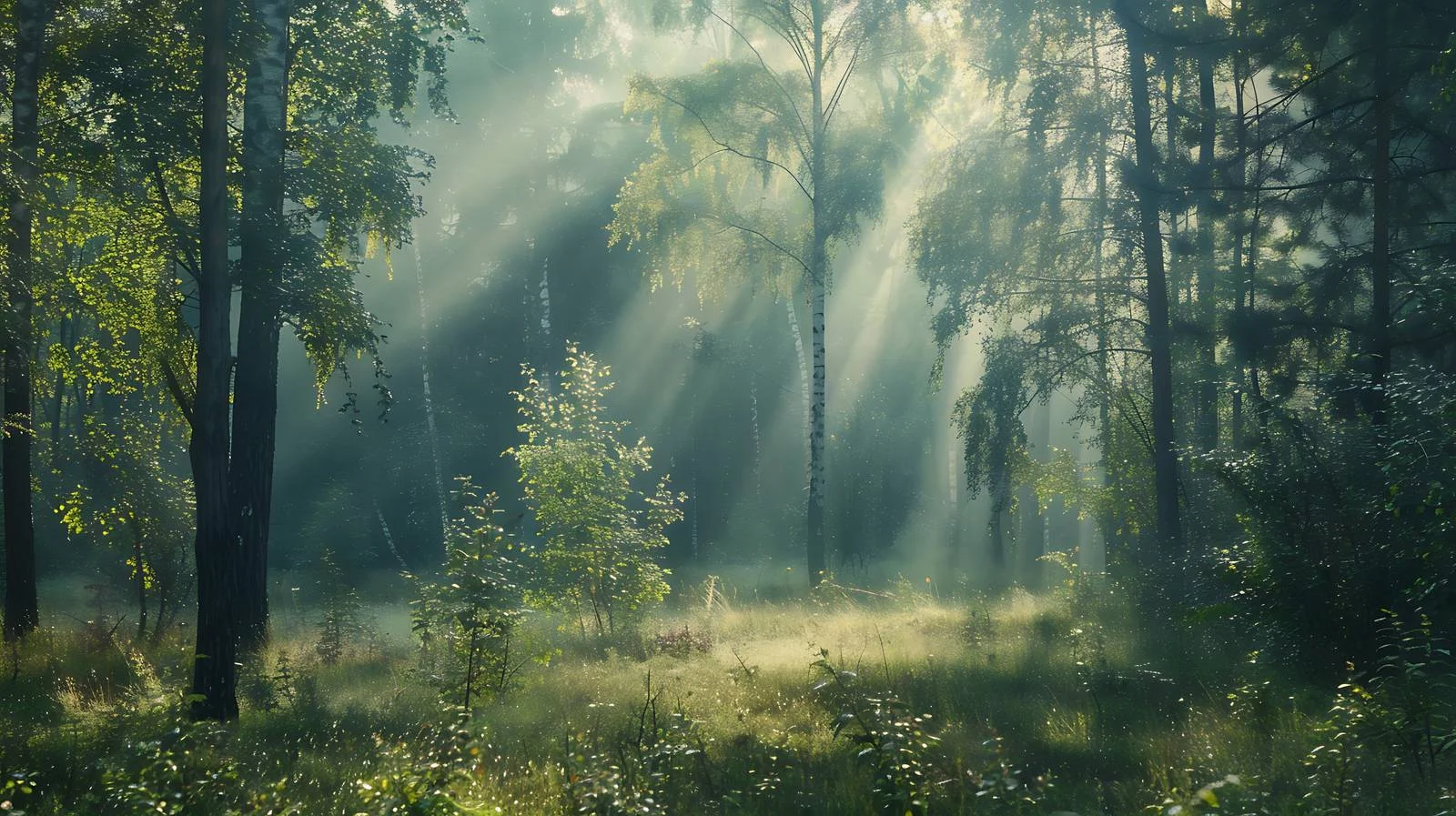 Enchanting sunrise in mystical woodland — free download from Dotvec
