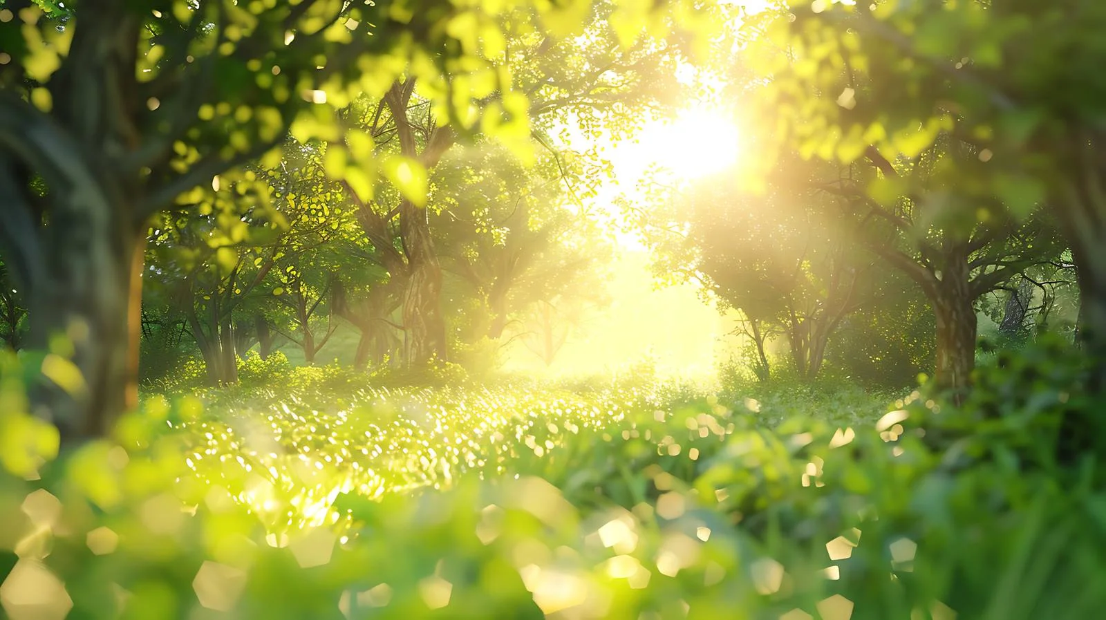 Serene Forest Morning Bathed in Sunshine — free download from Dotvec
