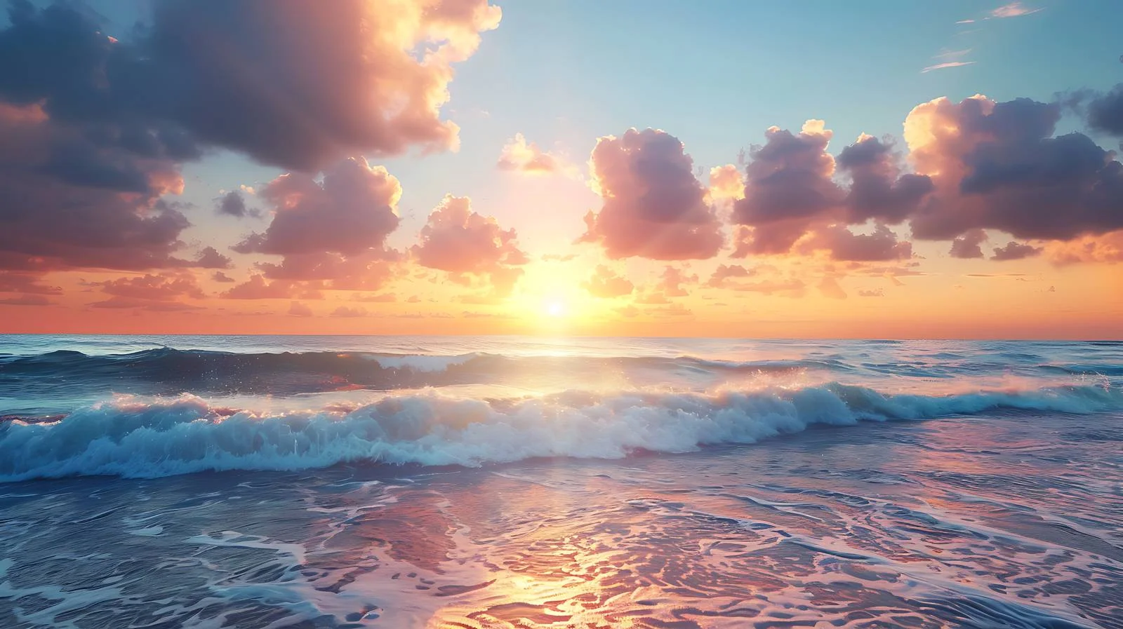 Serene Sunrise Over Ocean Coastline — free download from Dotvec
