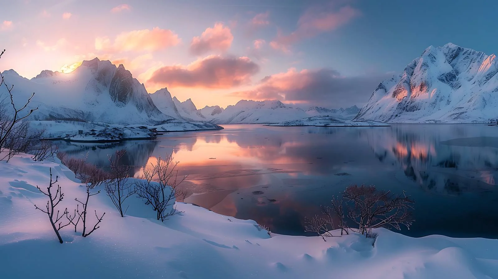 Spectacular Sunrise in Lofotens, Norway — free download from Dotvec