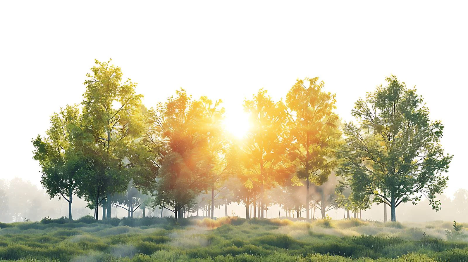 Serene Sunrise in Verdant Forest Clearing – free verdant image from Dotvec