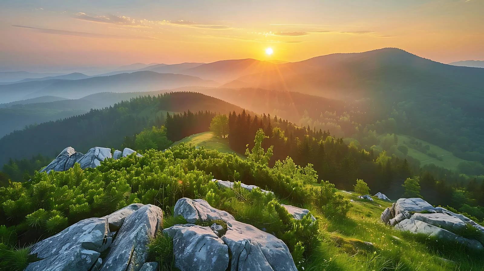 Serene Sunrise over Sokolica Hill — free download from Dotvec