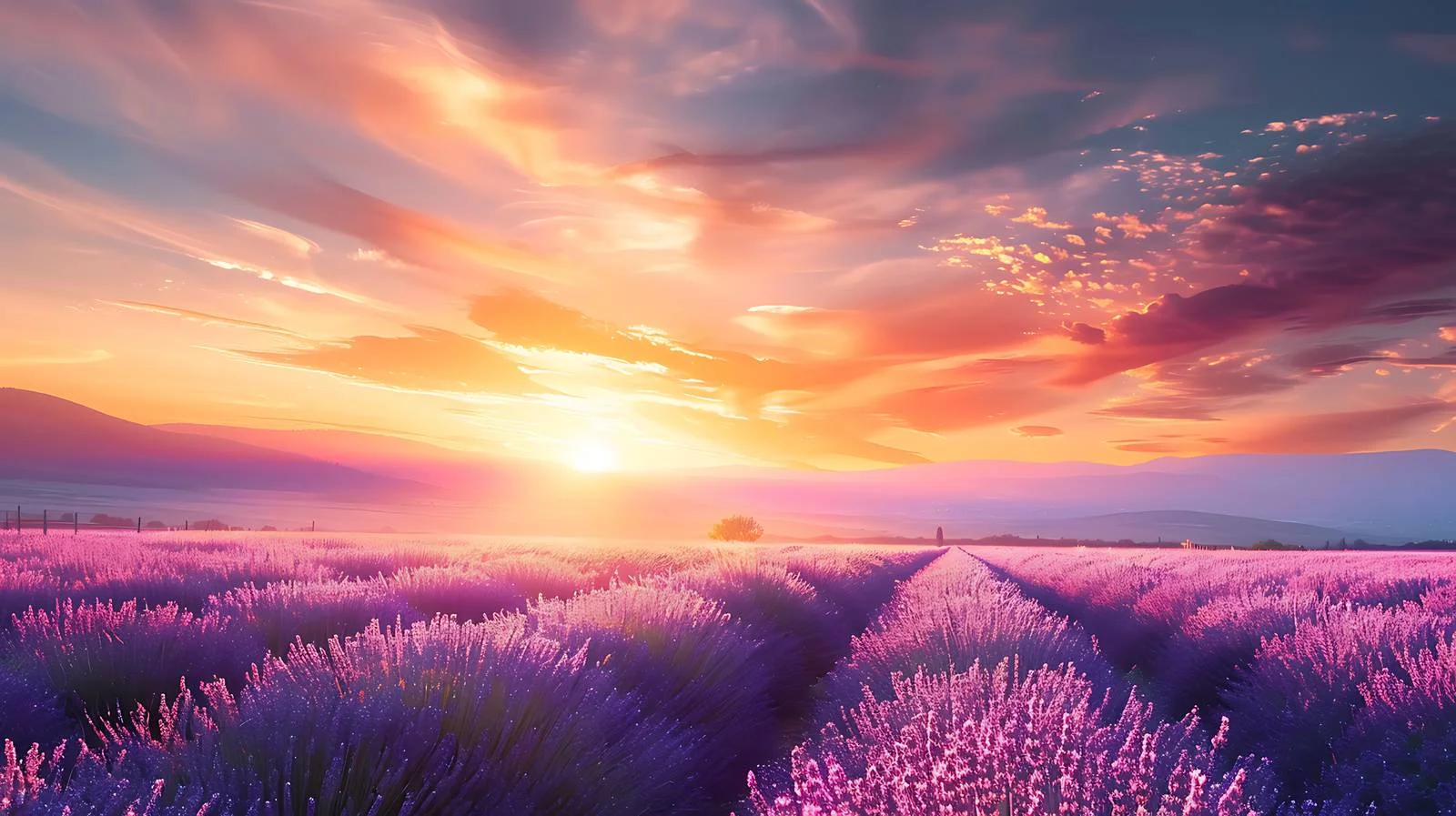 Serene Lavender Field in Morning Light — free download from Dotvec