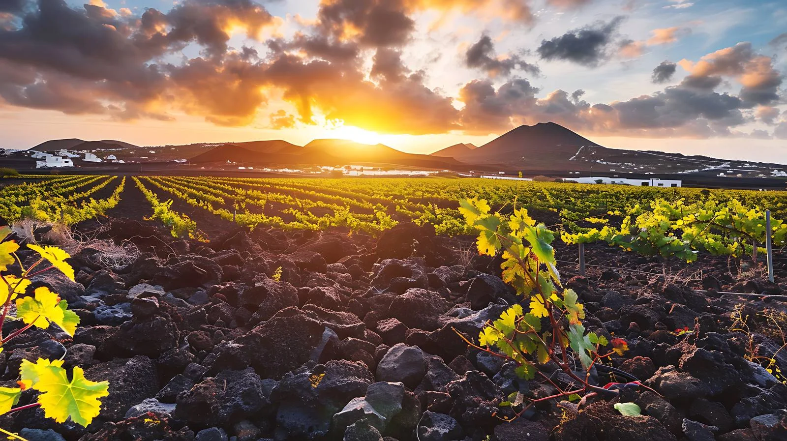Majestic Sunset Above La Geria, Lanzarote — free download from Dotvec