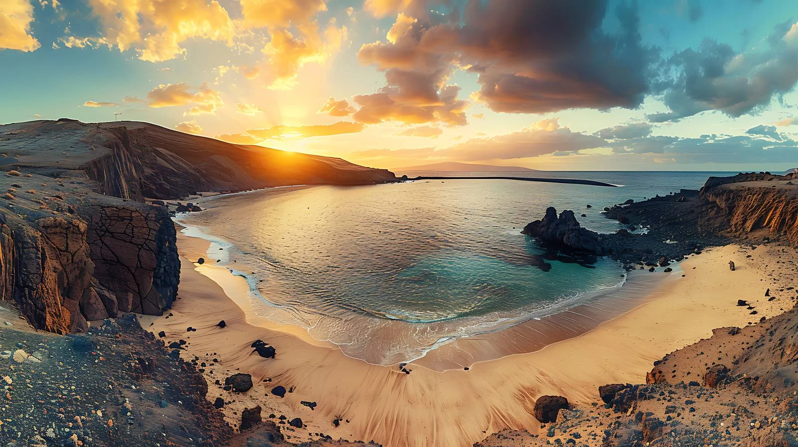 Golden Sunset Glow at Papagayo Beach — free download from Dotvec