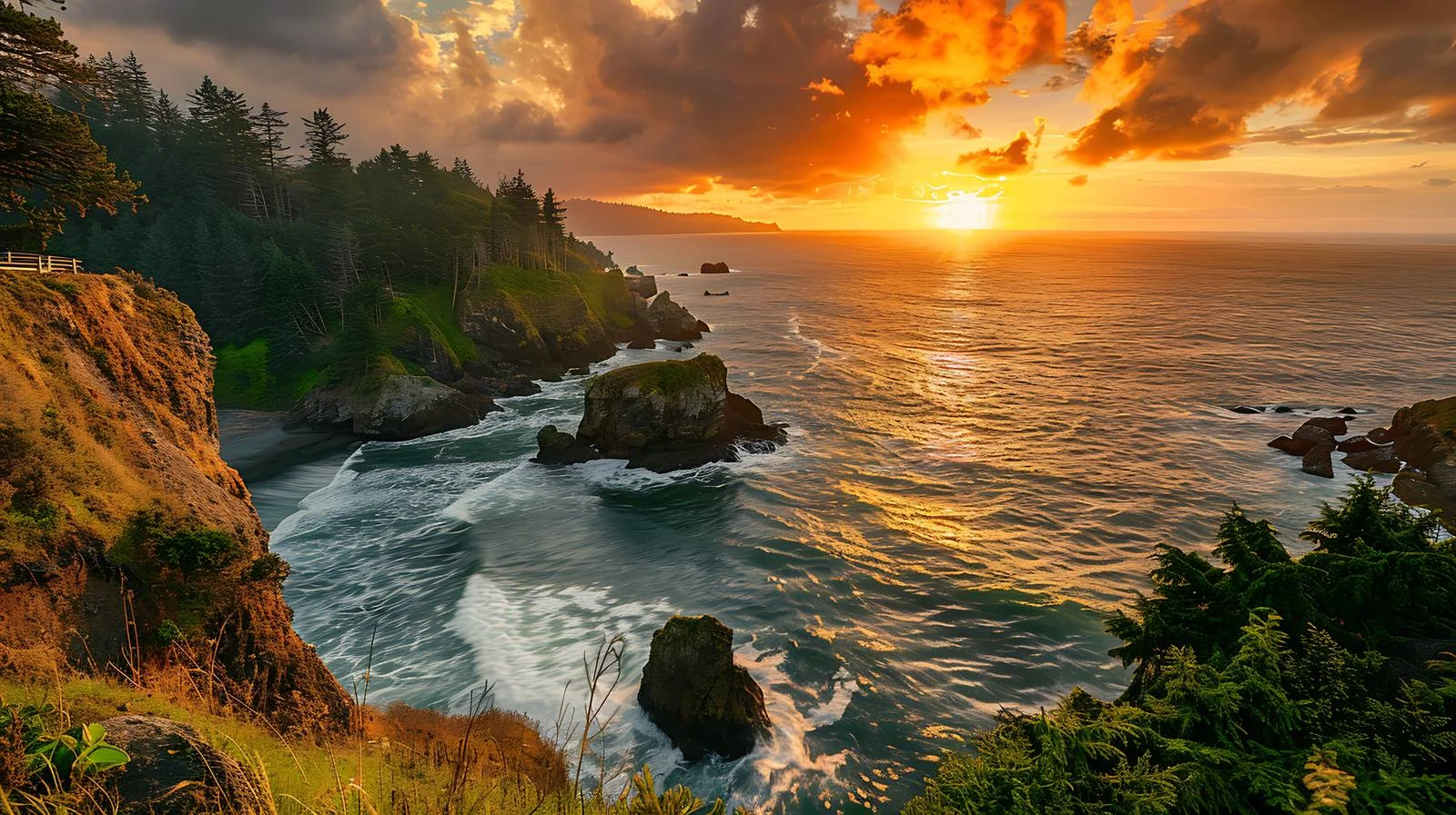Captivating Sunset Over the Pacific Waters — free download from Dotvec
