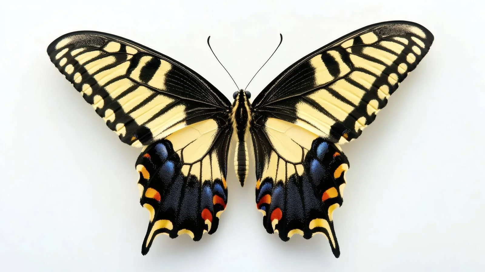 Elegant Swallowtail Butterfly on White Background — free download from Dotvec