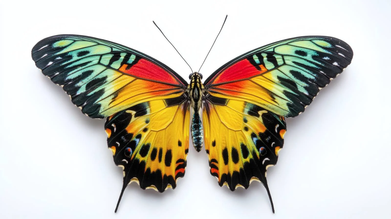 Exquisite Tropical Butterfly on White Background — free download from Dotvec