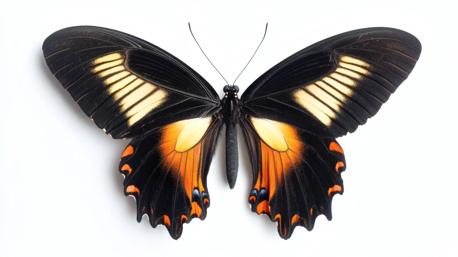Exquisite Tropical Butterfly on White Background — free download from Dotvec