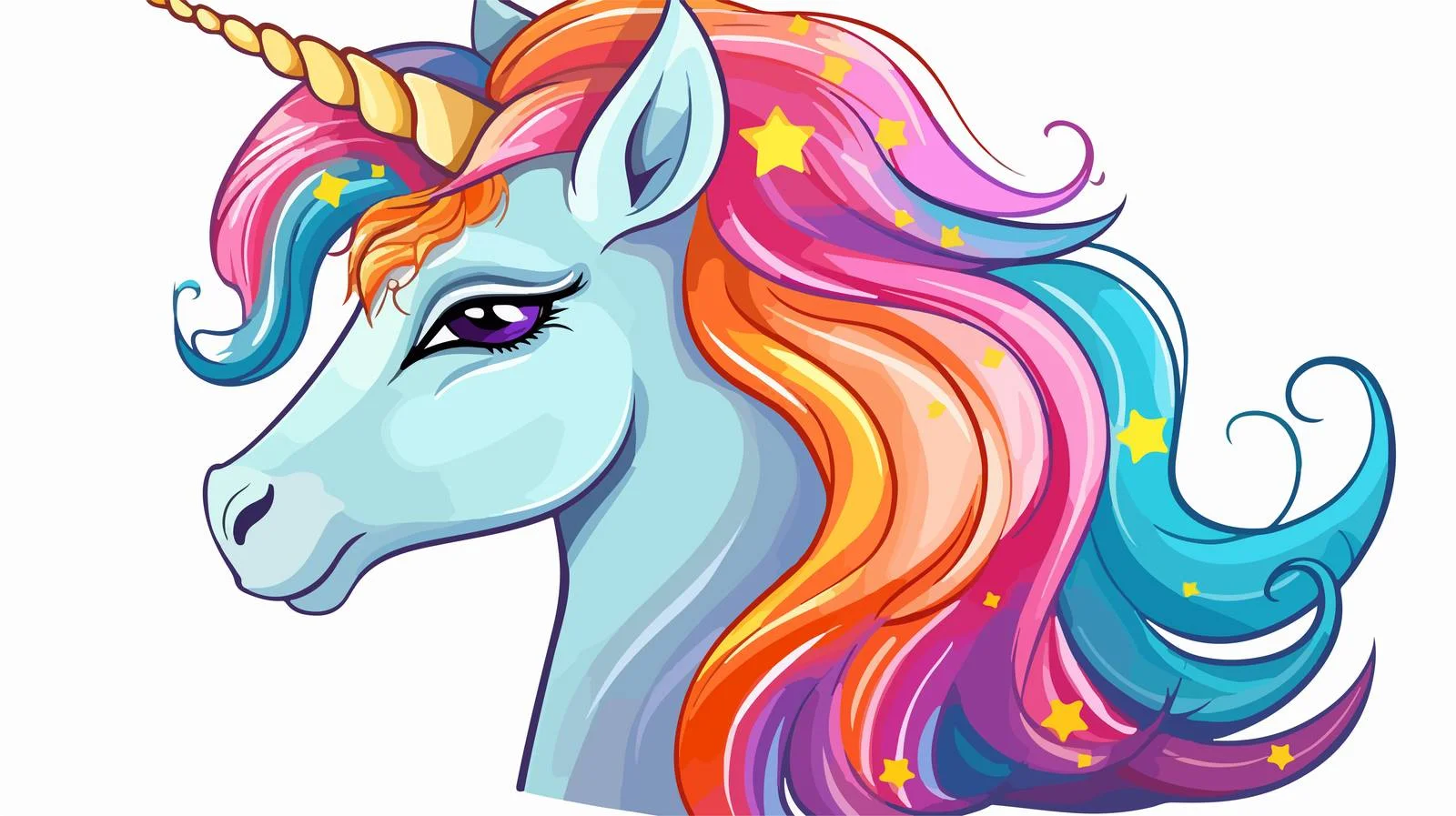 Majestic Unicorn Face for Greeting Cards — free download from Dotvec