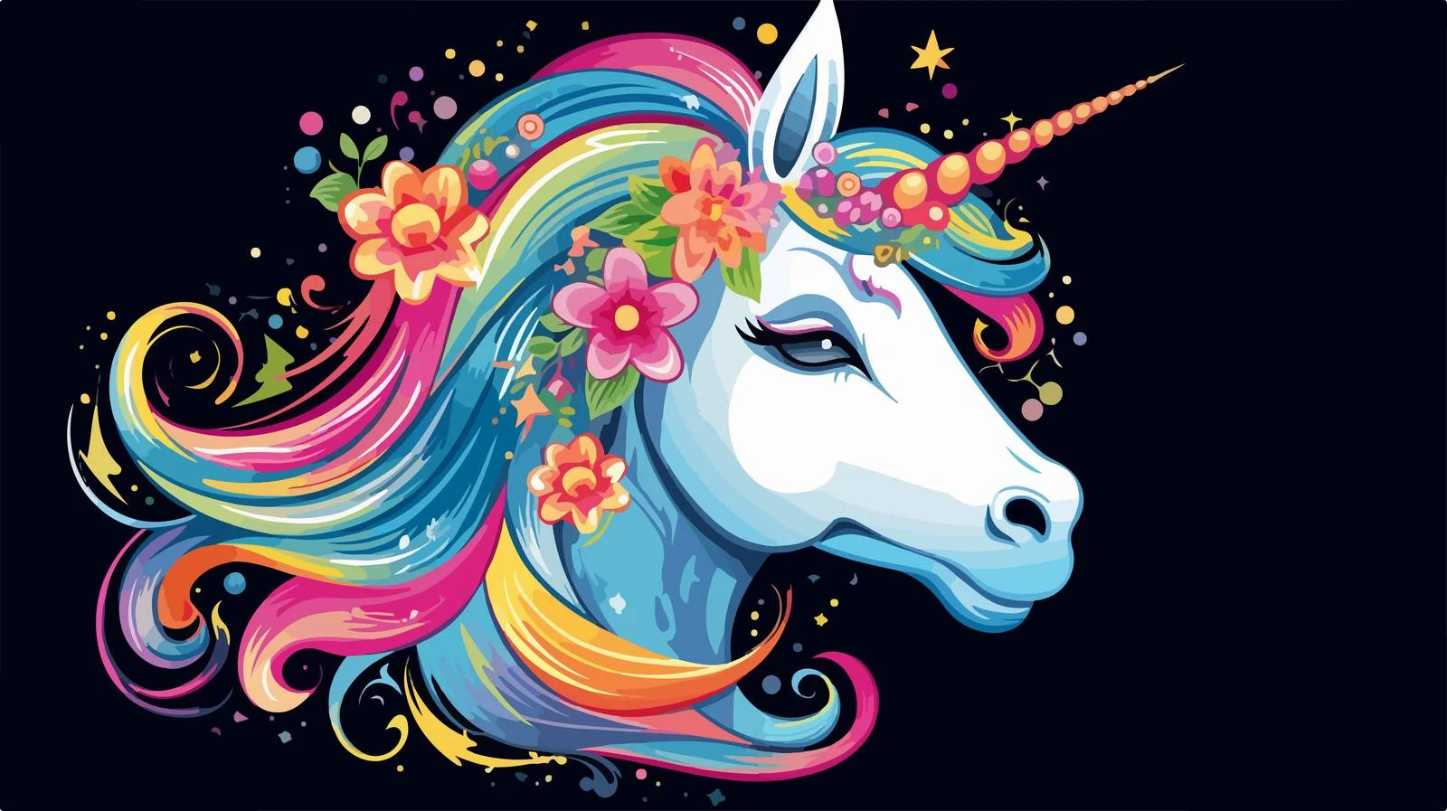 Majestic Unicorn Card Design Element — free download from Dotvec