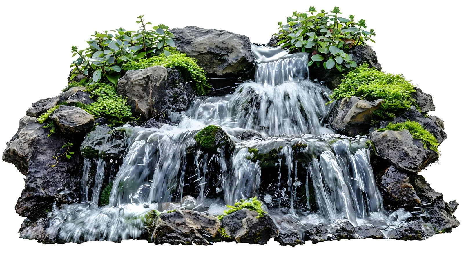 Serene Forest Waterfall on White Background — free download from Dotvec