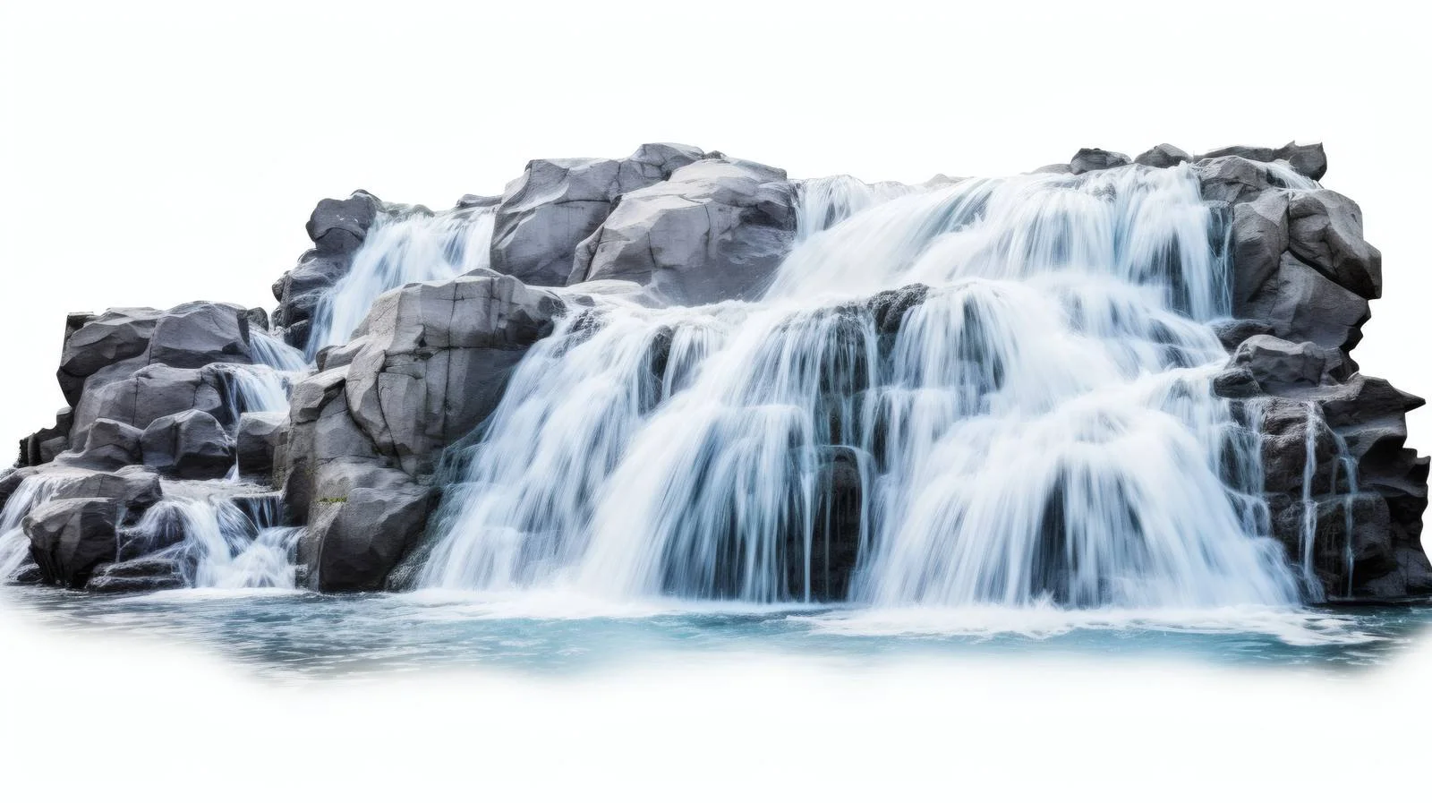 Serene Waterfall on White Background — free download from Dotvec