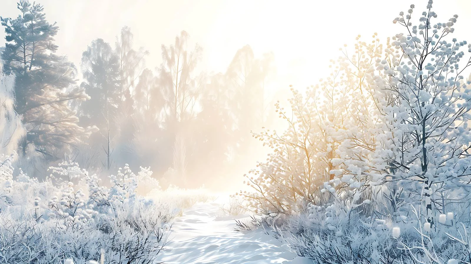 Serene Winter Morning in Forest Clearing — free download from Dotvec