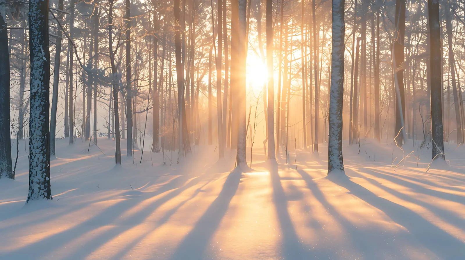 Serene Winter Sunrise in Isolated Forest Clearing — free download from Dotvec