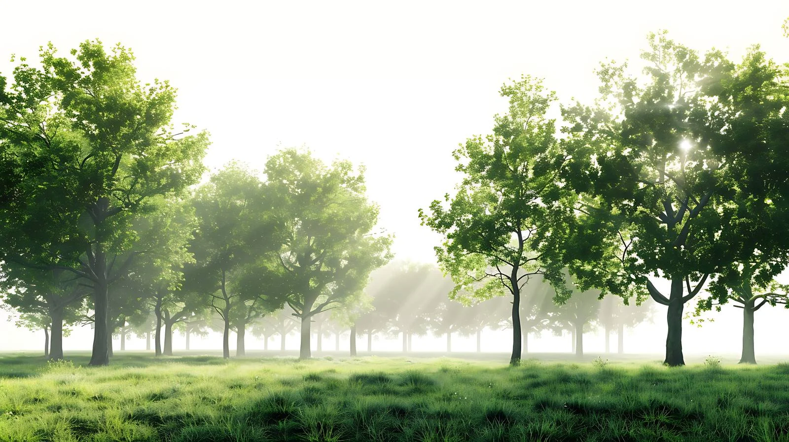 Serene Forest Morning on White Background — free download from Dotvec