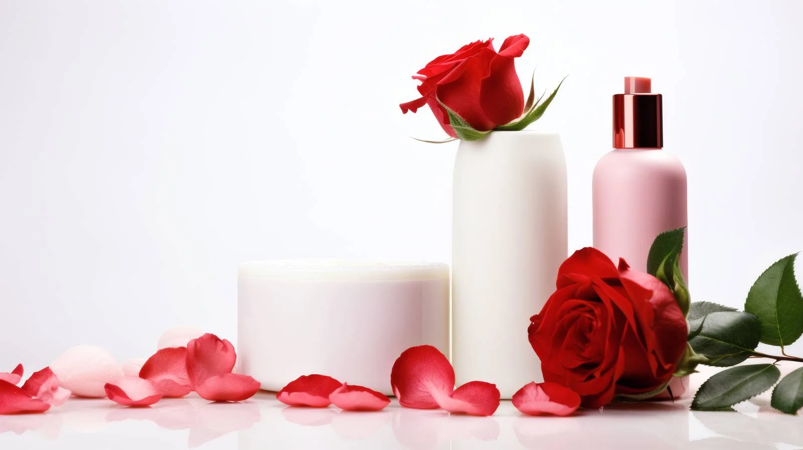 Elegant Cosmetic and Rose Flower Arrangement — free download from Dotvec