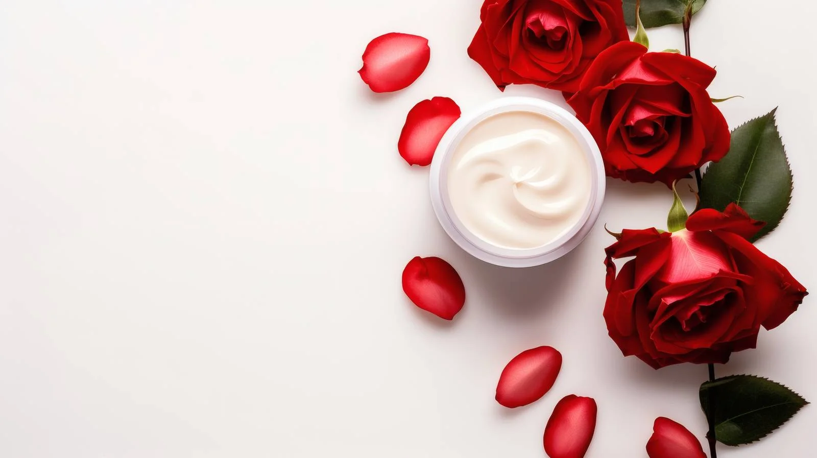 Elegant Beauty Products and Rose Floral Display — free download from Dotvec