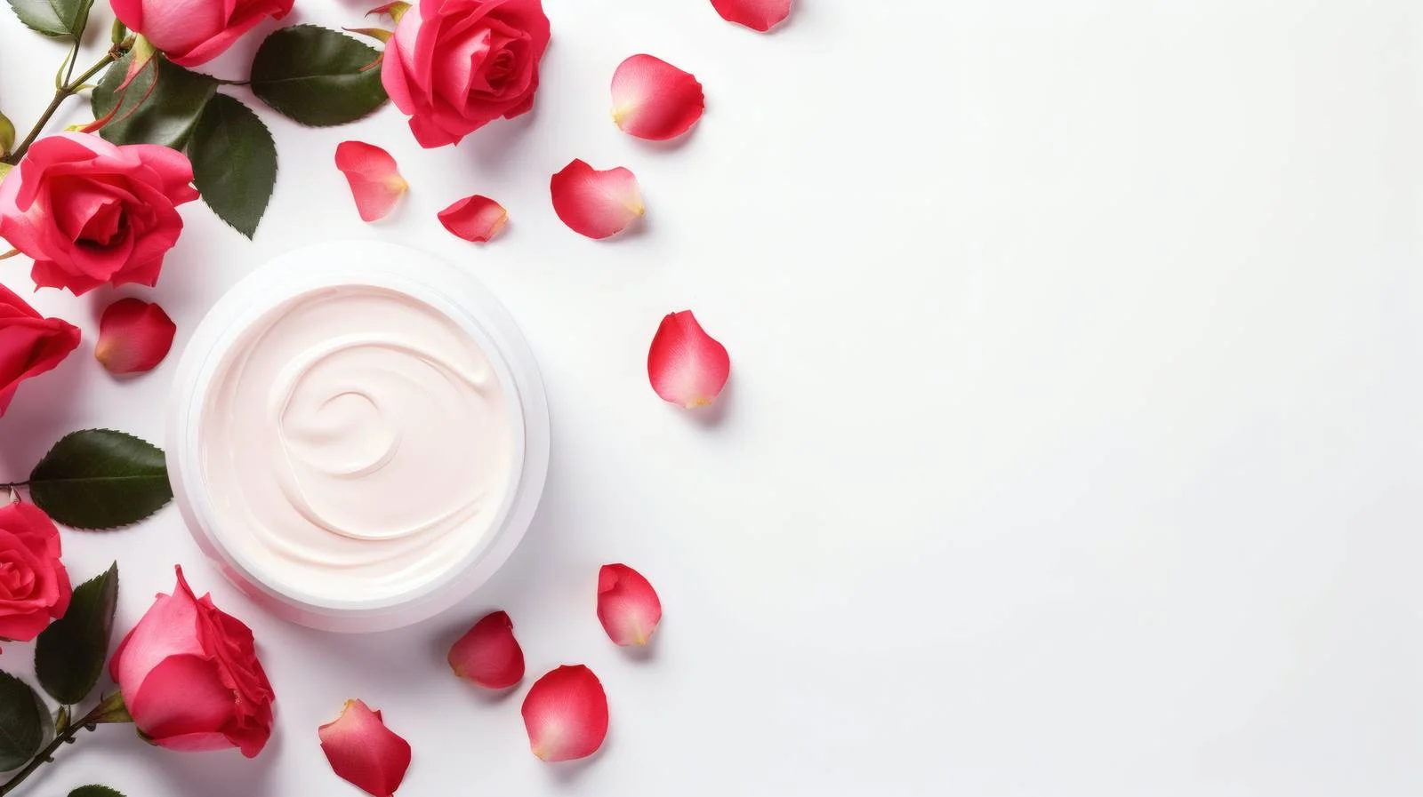 Elegant Beauty Cosmetics and Rose Arrangement — free download from Dotvec