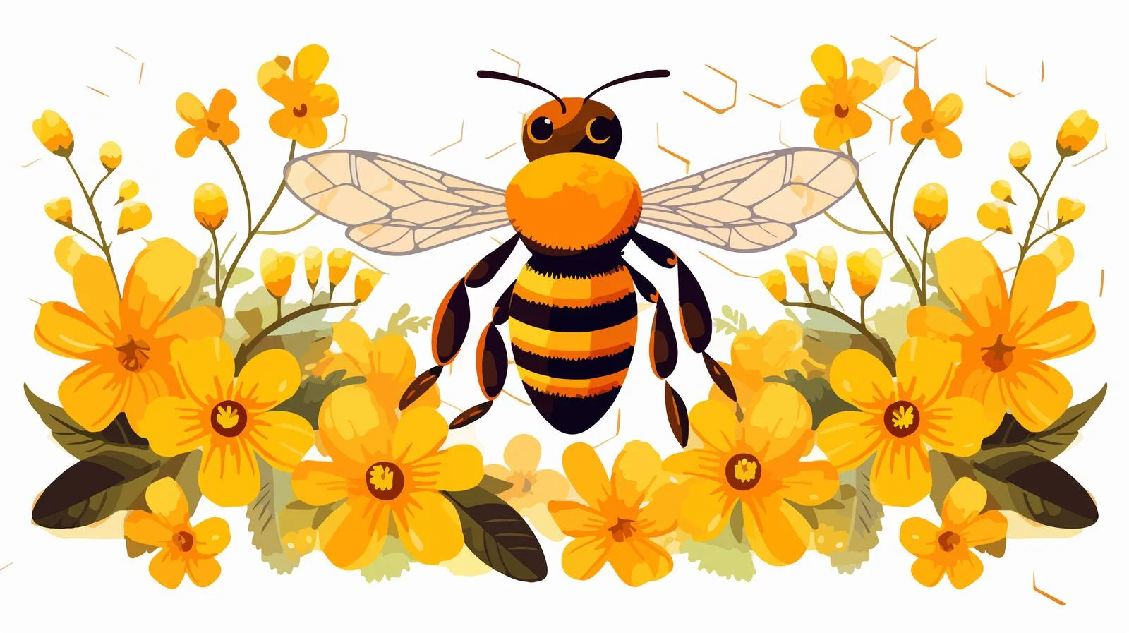Bee Silhouette Hexagonal Honeycomb Cartoon — free download from Dotvec