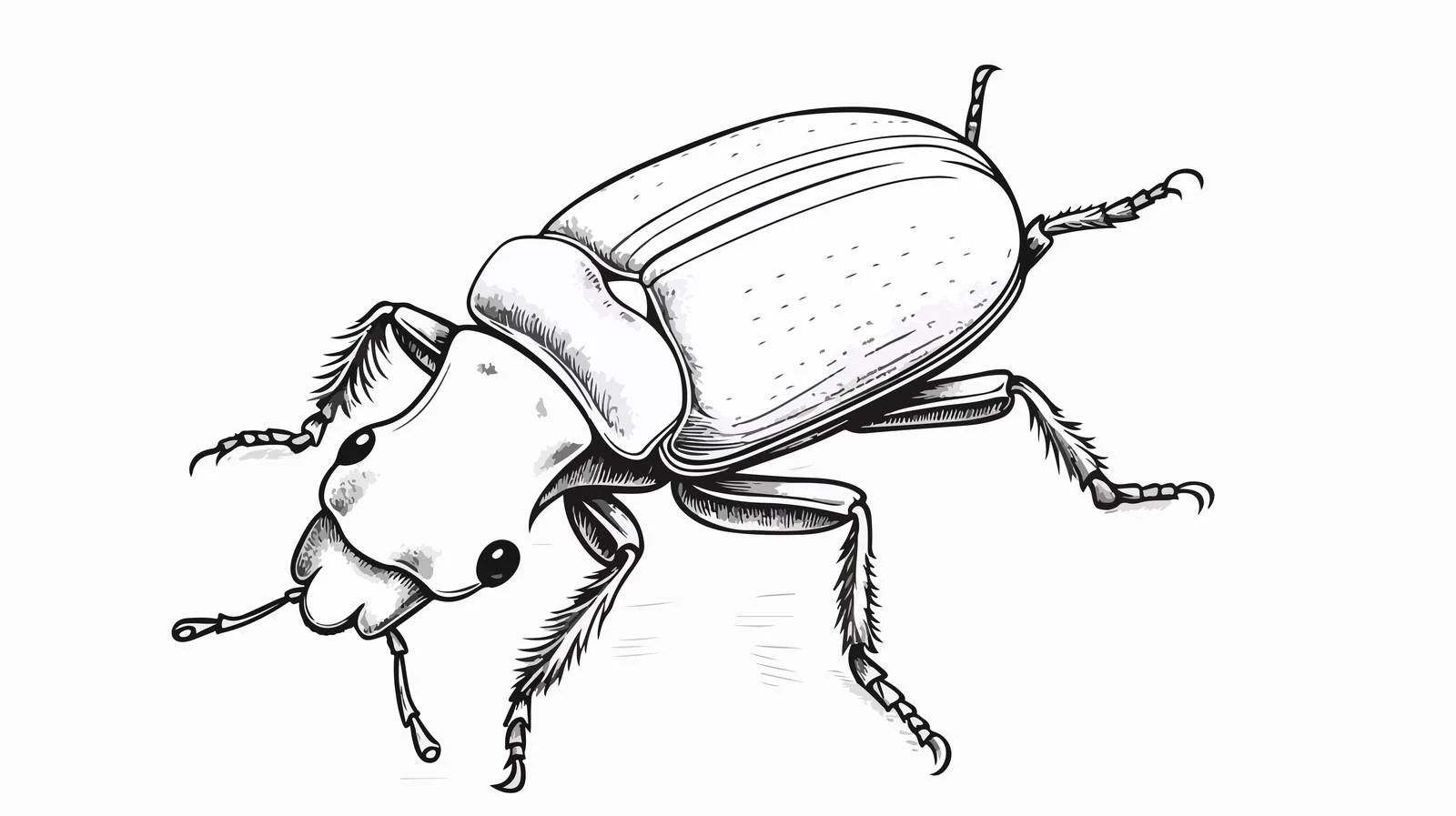 Hand-Drawn Engraved Style Beetle Sketch — free download from Dotvec