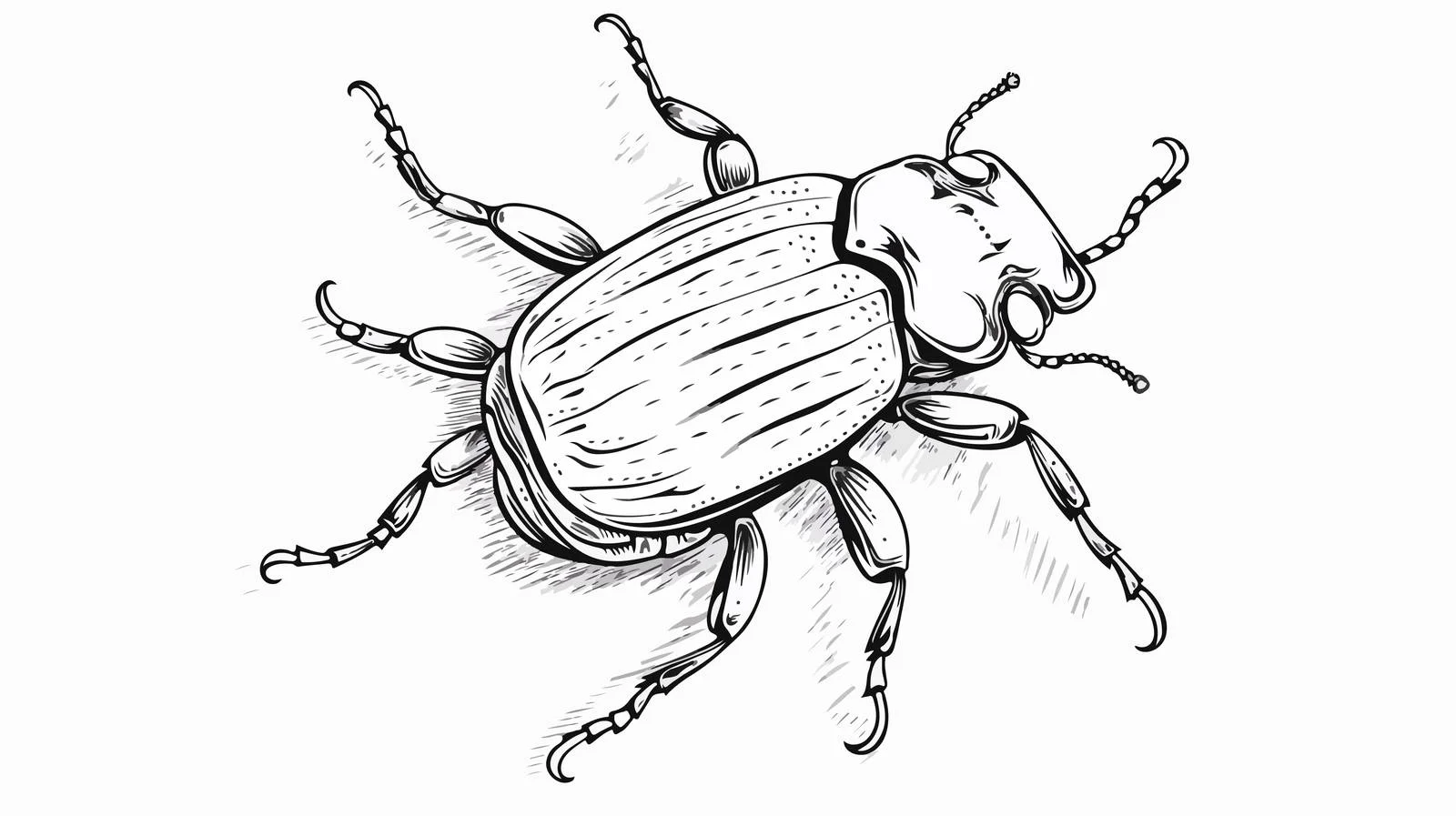 Hand-Drawn Beetle Insect Engraving Sketch — free download from Dotvec