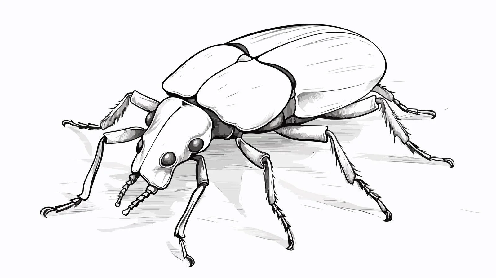 Hand Drawn Beetle Insect Vector Illustration — free download from Dotvec