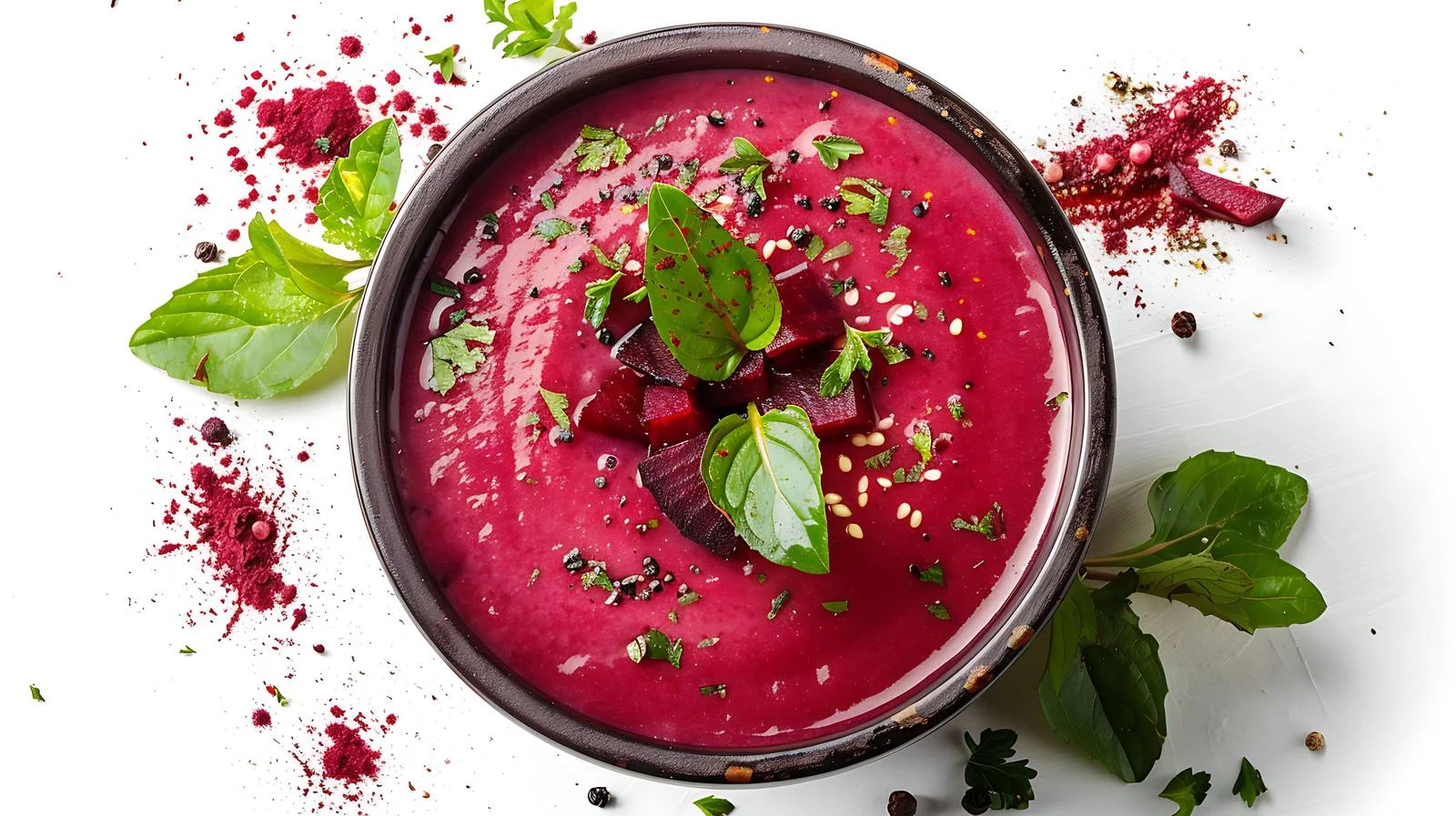 Velvety Beetroot Soup on White Background — free download from Dotvec