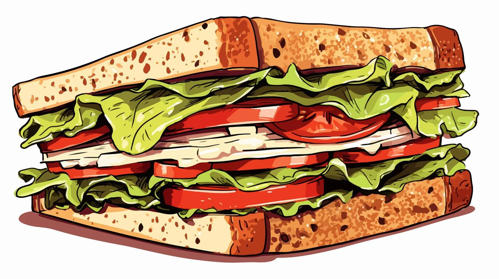 Delicious Hand-Drawn Big Double Sandwich — free download from Dotvec