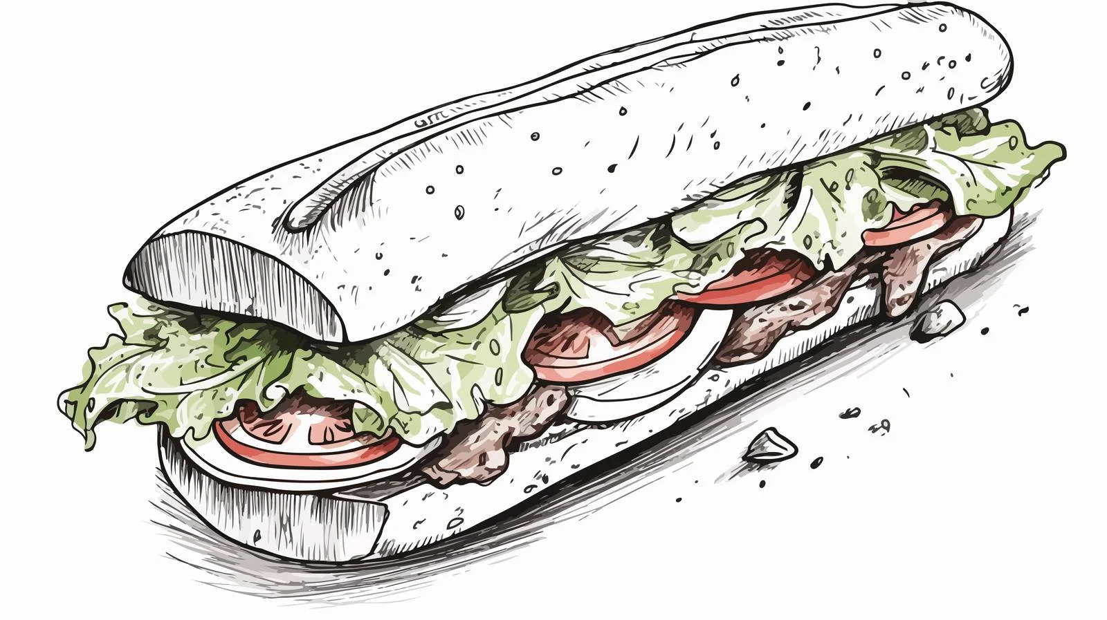 Delicious Sandwich Sketch for Restaurant Menu — free download from Dotvec