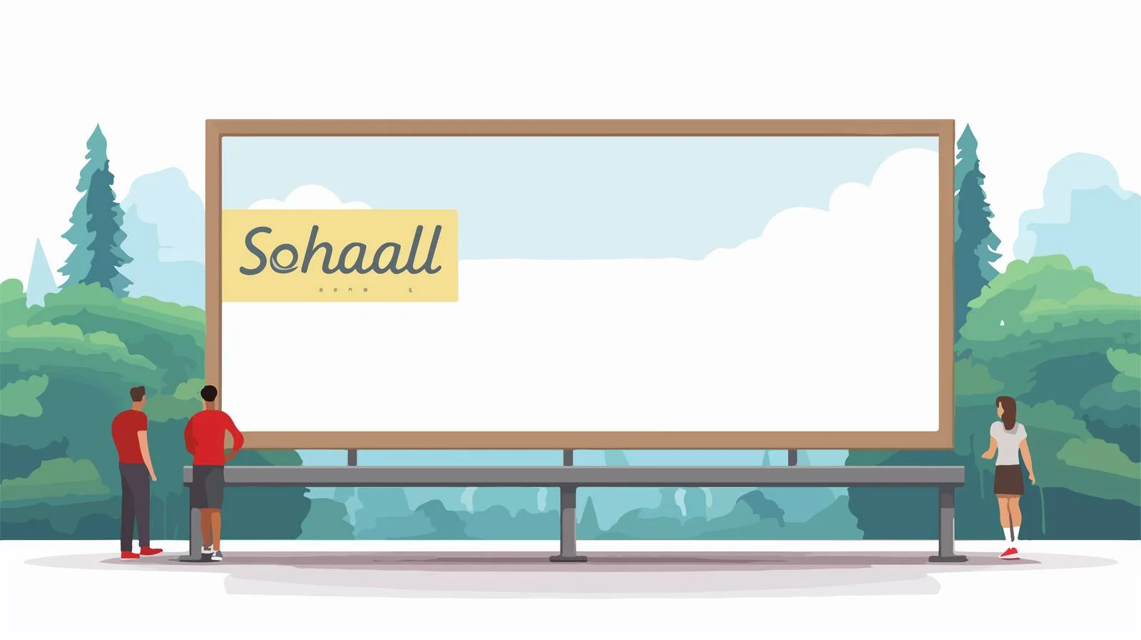 Social Distancing Billboard Alert — free download from Dotvec