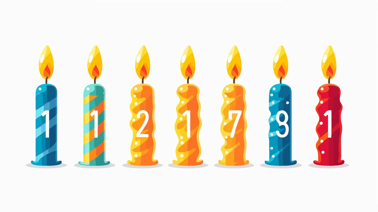 Birthday Candle Numbers Vector for Embroidery — free download from Dotvec