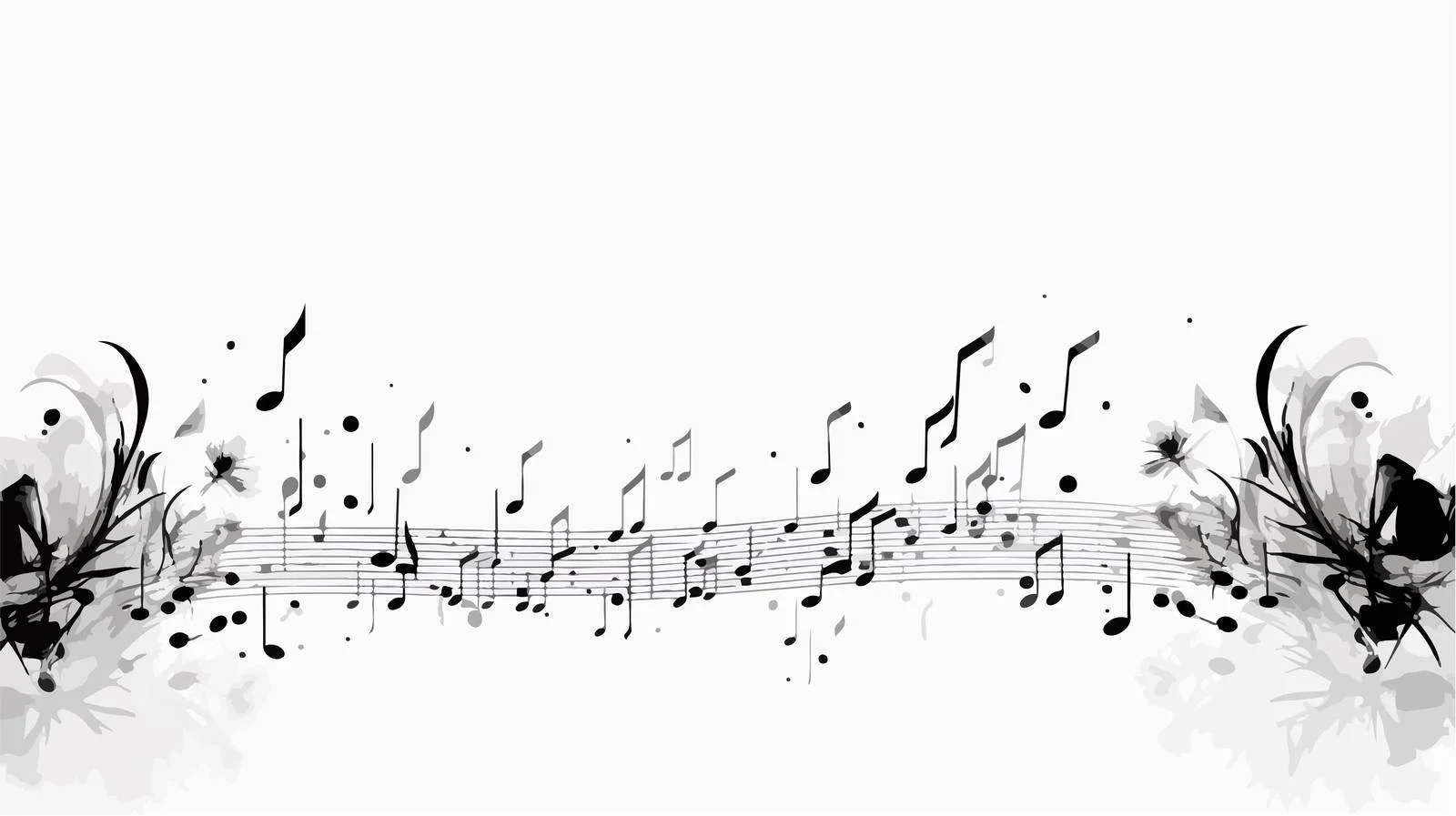 Monochrome Music Notes Background — free download from Dotvec