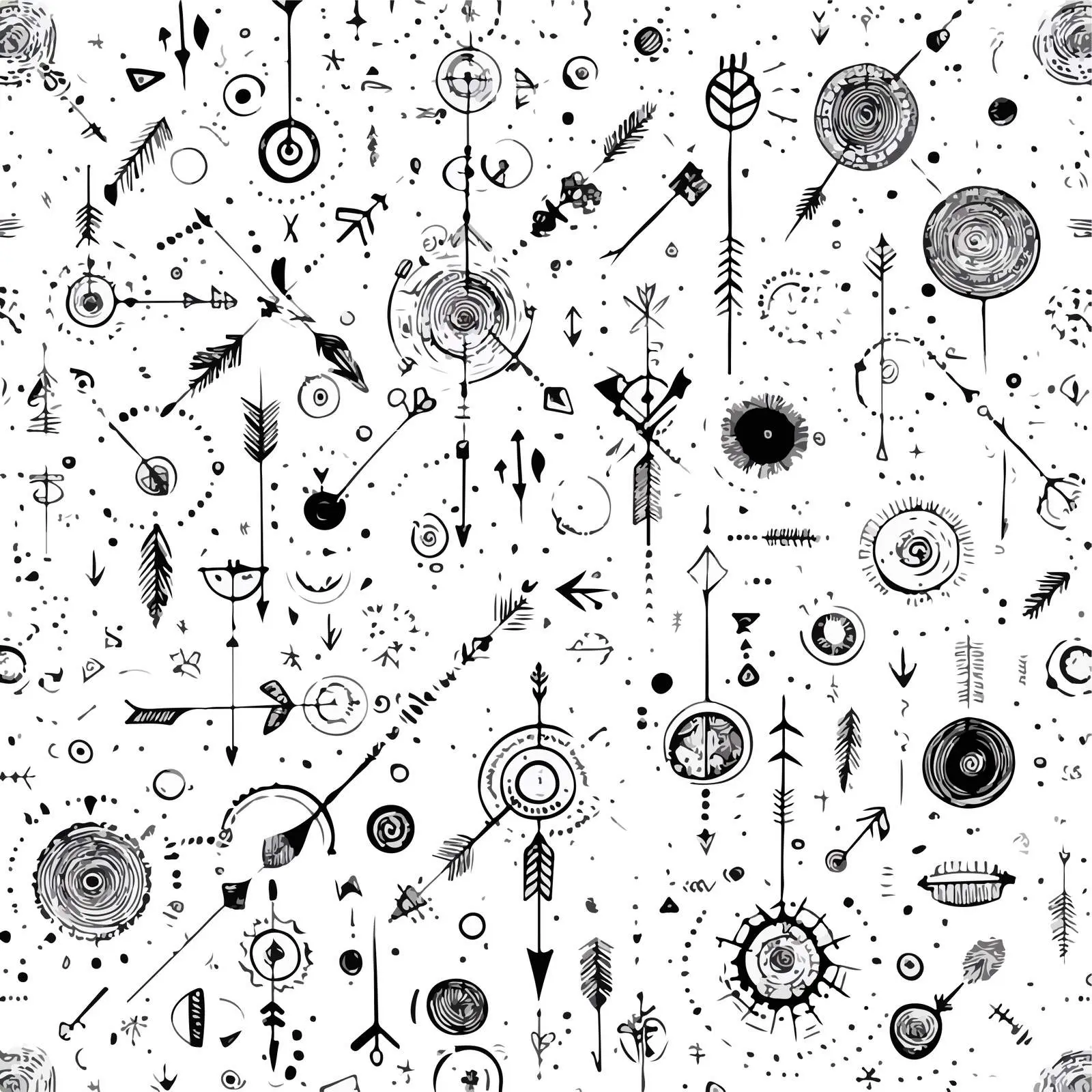 Abstract Arrow and Circle Line Art — free download from Dotvec