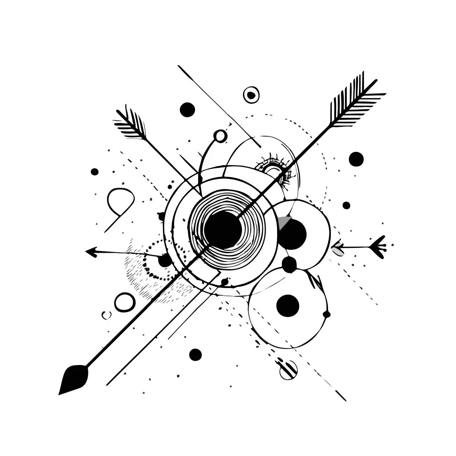 Abstract Line Art Arrows Circles — free download from Dotvec
