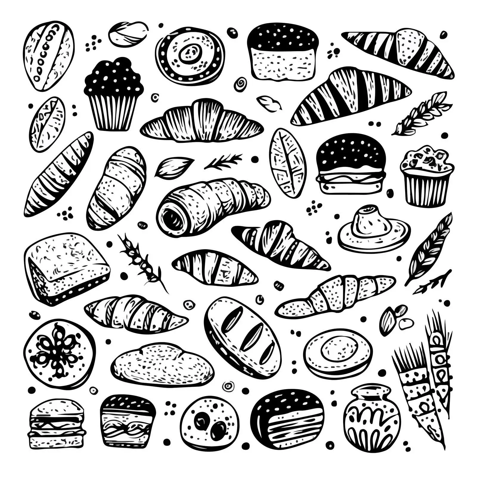 Bakery Doodle Art — free download from Dotvec