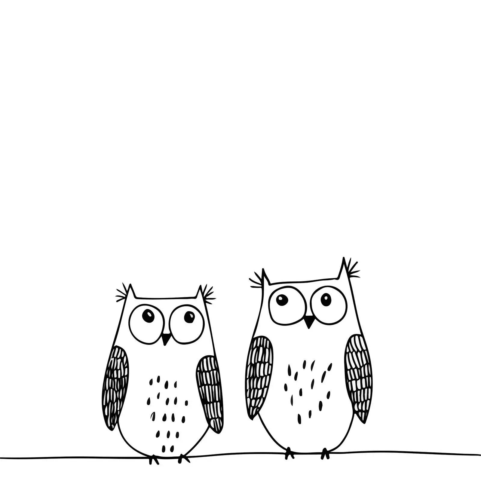 Minimal Cartoon Owl Doodle Sketch — free download from Dotvec