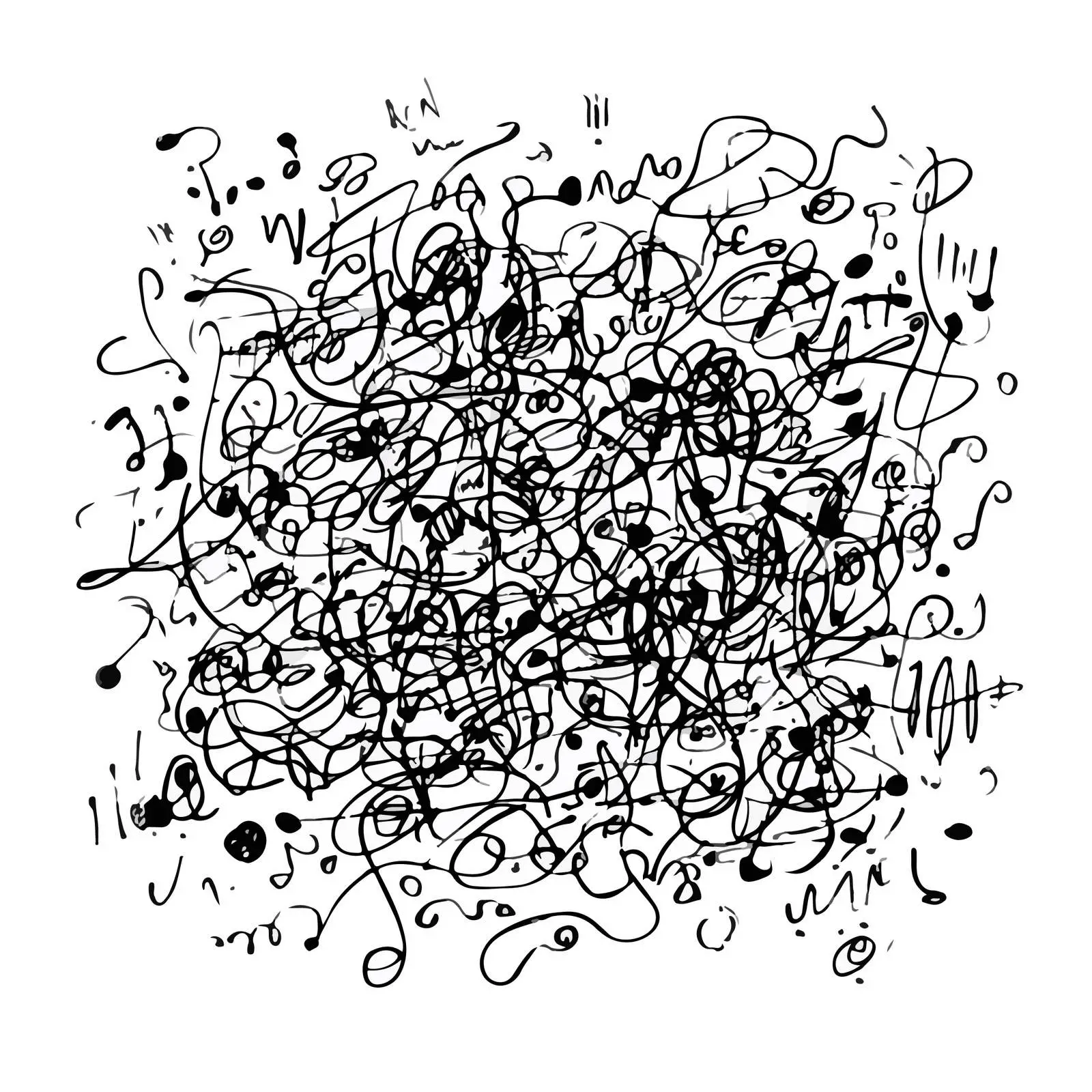 Chaotic Scribbles Line Art — free download from Dotvec