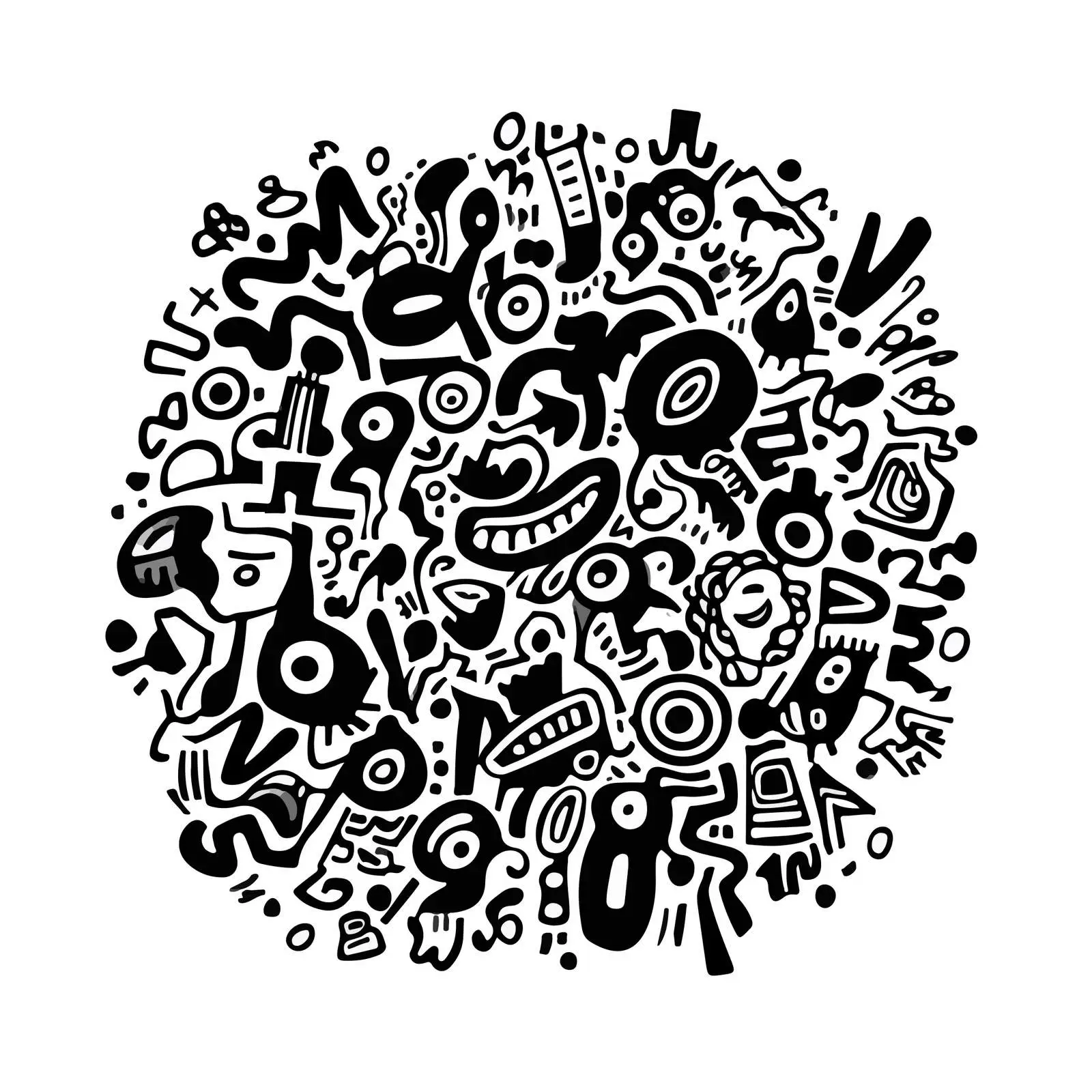 Abstract Chaotic Scribbles Line Art — free download from Dotvec