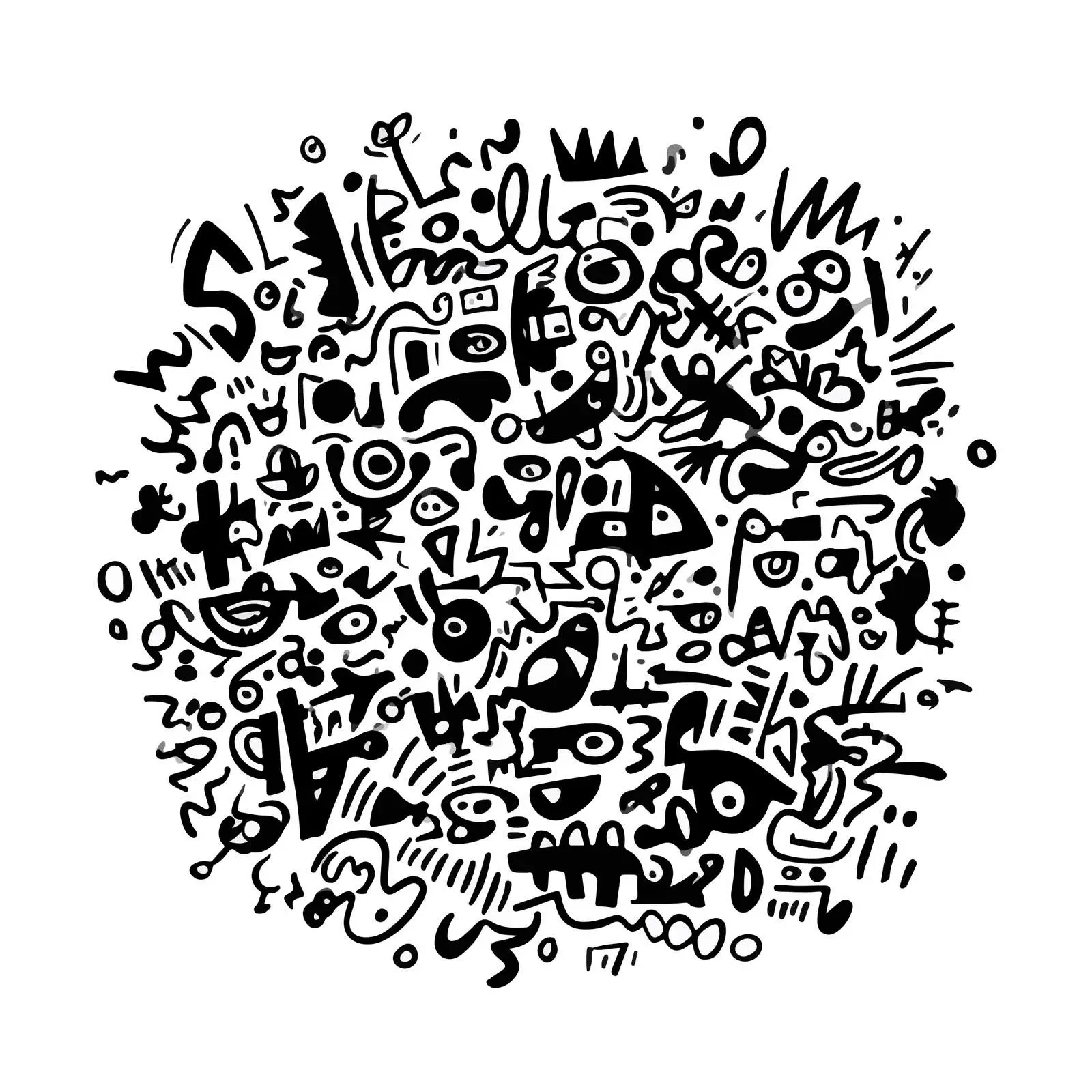 Abstract Chaotic Scribbles Doodle Art — free download from Dotvec