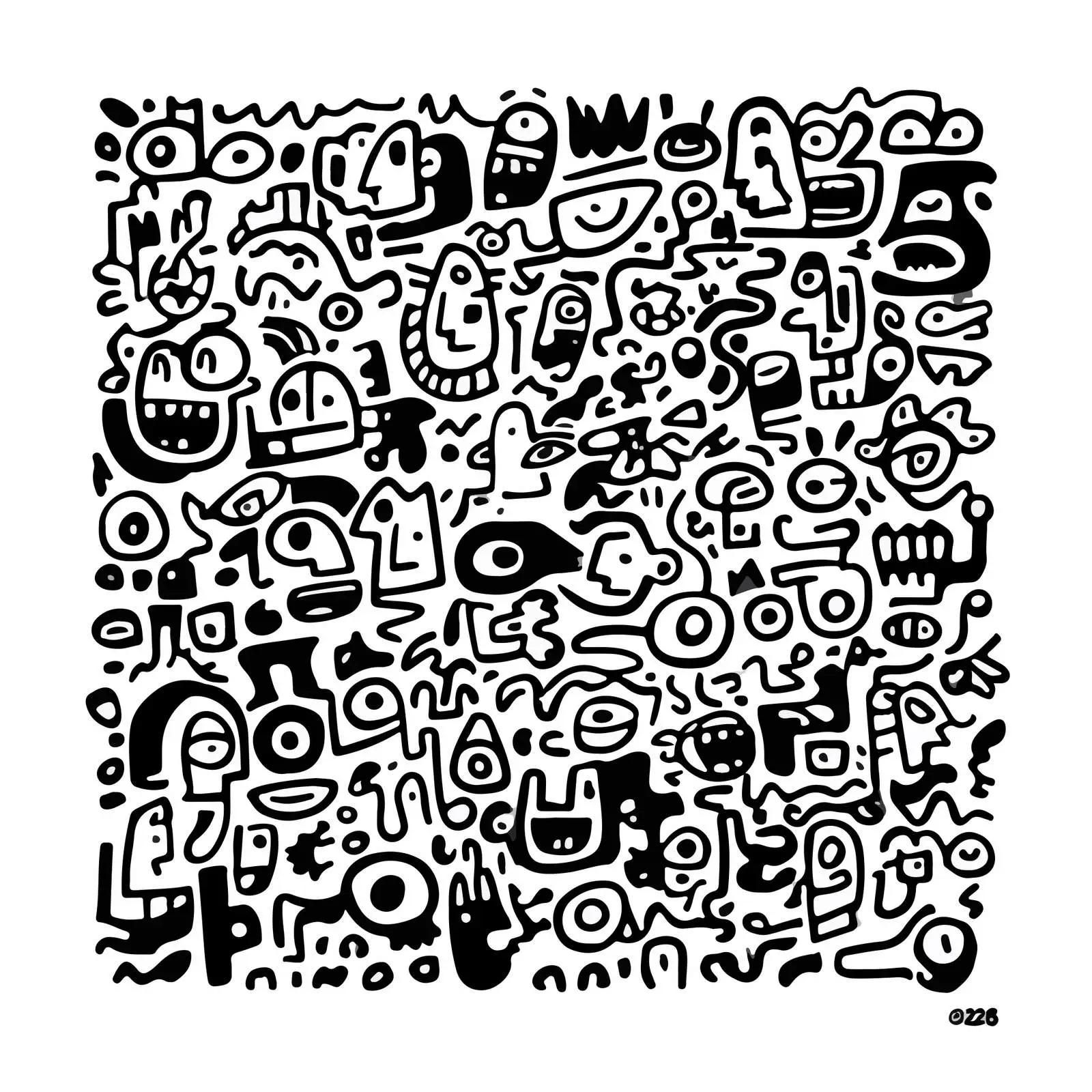 Chaotic Scribbles Minimalist Art — free download from Dotvec
