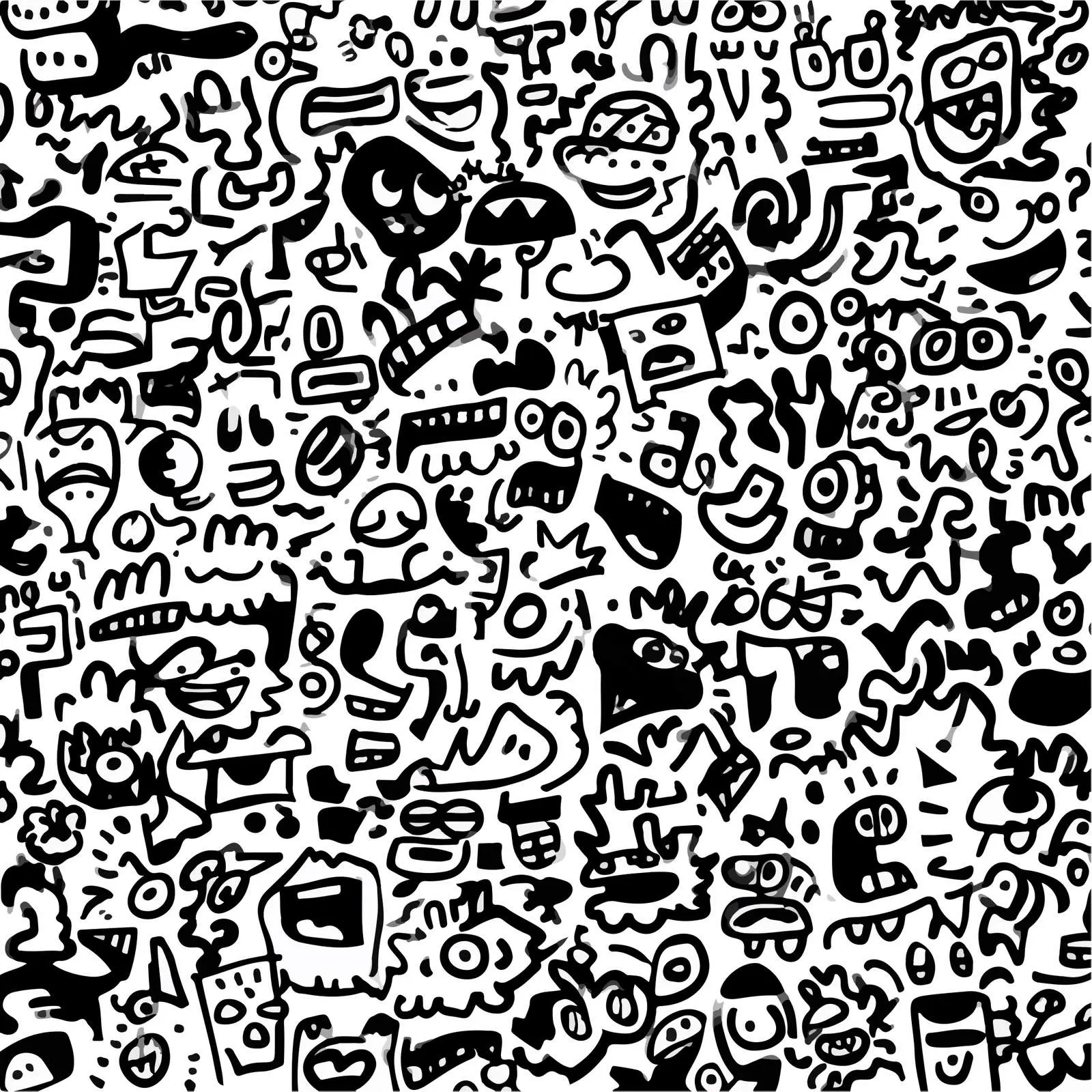 Minimal Chaotic Doodle Line Art — free download from Dotvec
