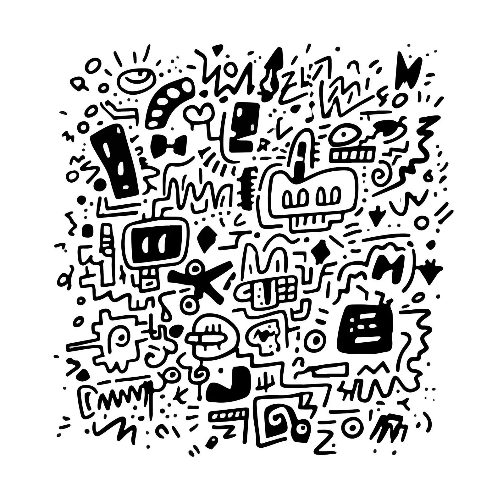 Minimal Chaotic Scribbles Art — free download from Dotvec