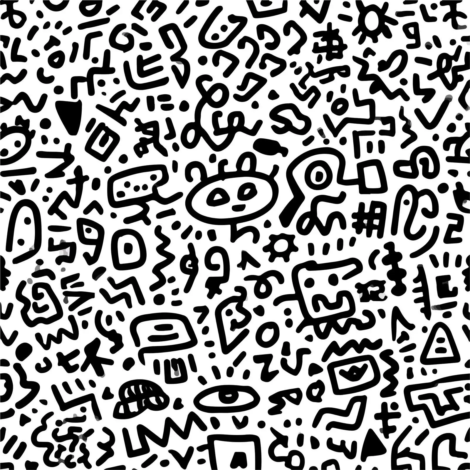 Monochrome Chaotic Scribble Line Art — free download from Dotvec