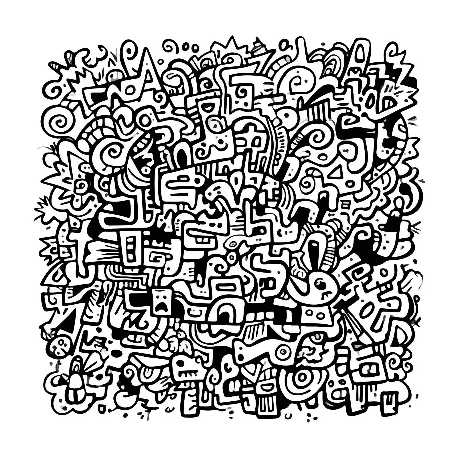 Chaotic Scribbles Line Art — free download from Dotvec