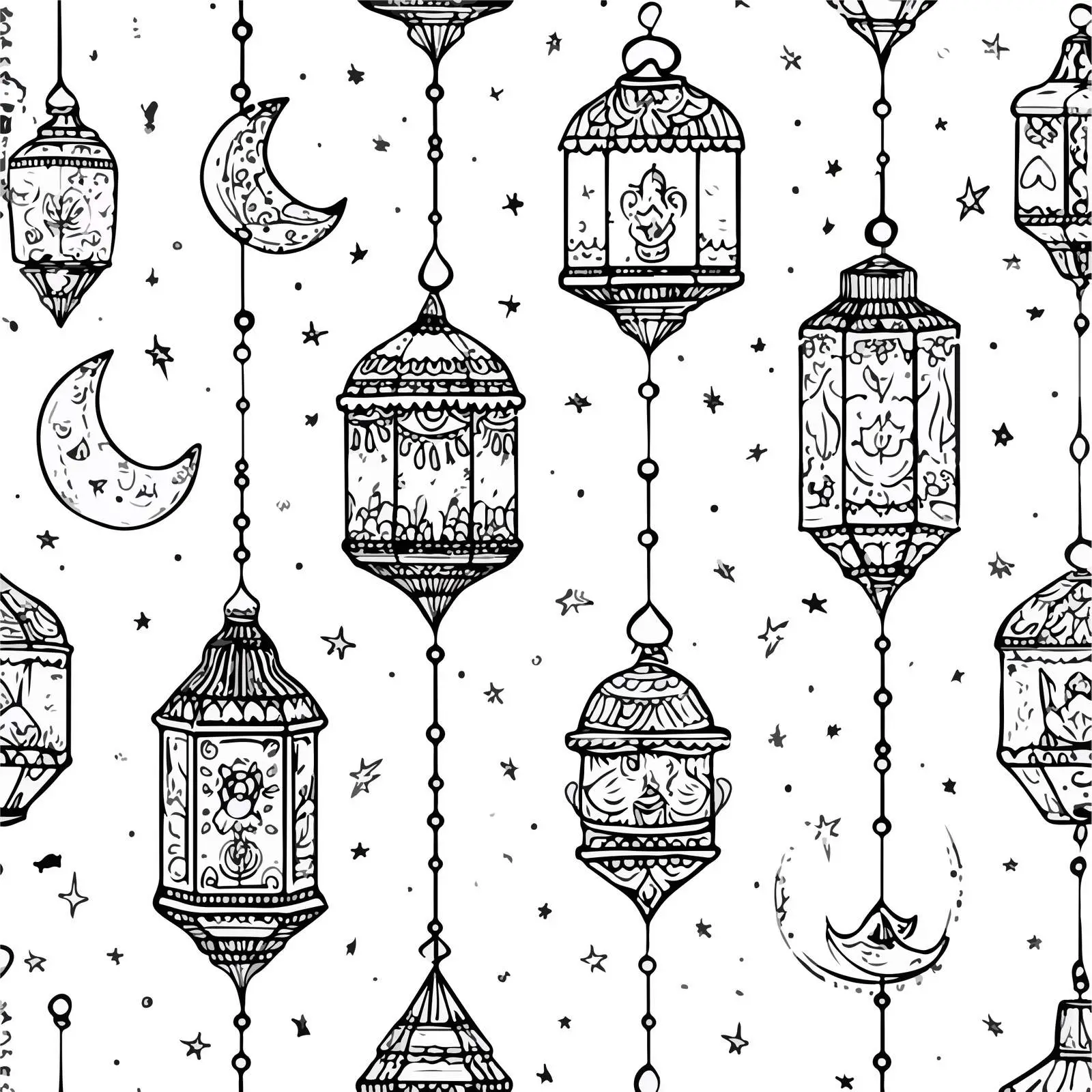 Islamic Festive Line Art Decoration — free download from Dotvec