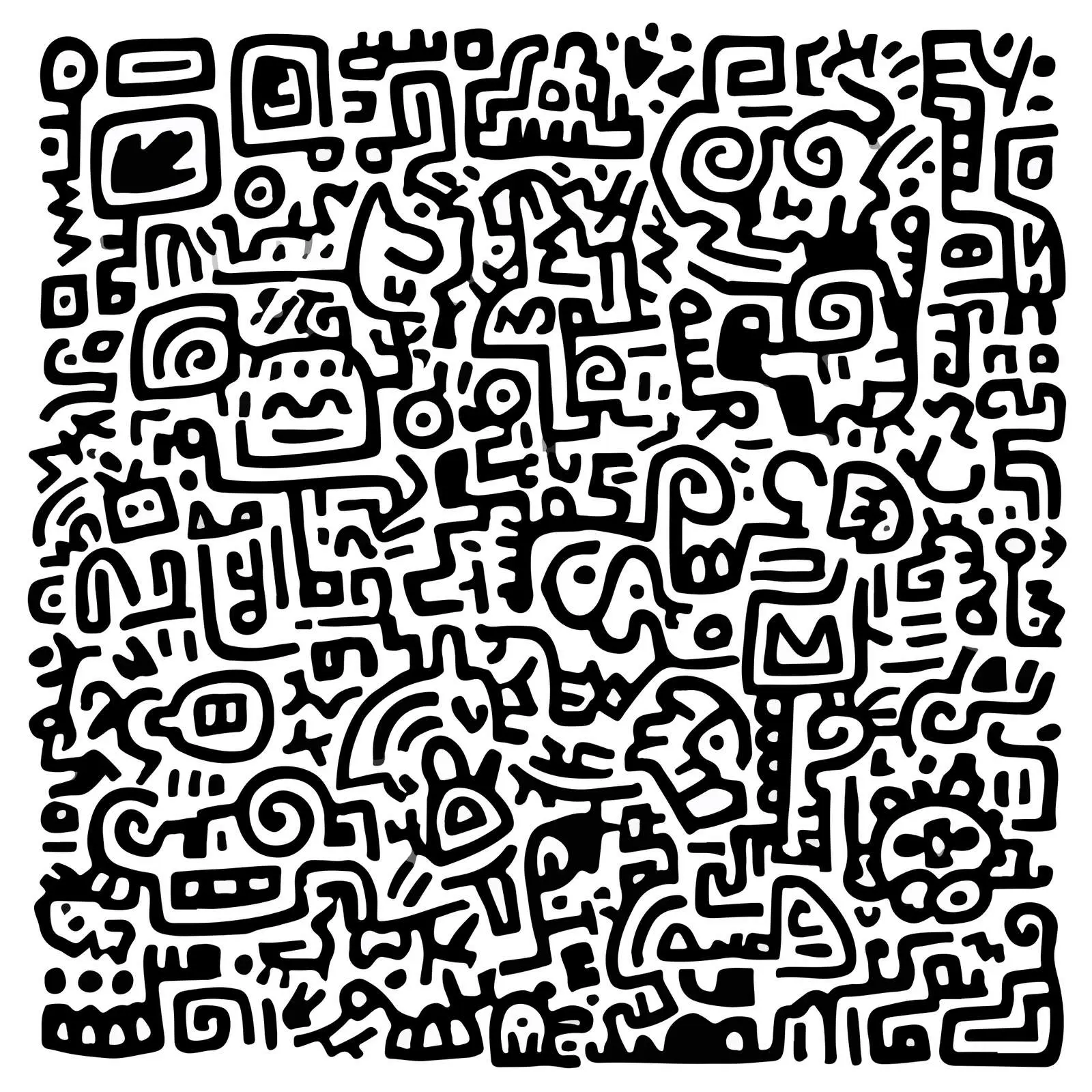 Abstract Doodle Maze Art — free download from Dotvec